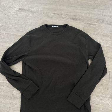 Top maniche lunghe ZARA coste, marrone, taglia EUR M