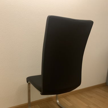 2 Stühle Leder Schwarz