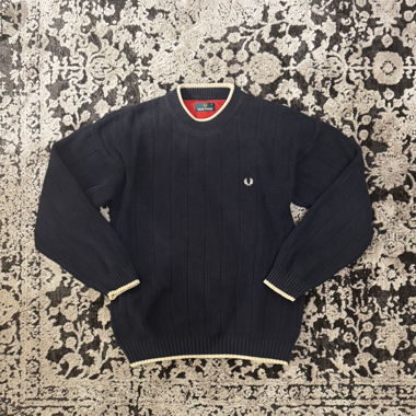 Fred Perry Knit Sweater, Dark Blue, Heavy Knit