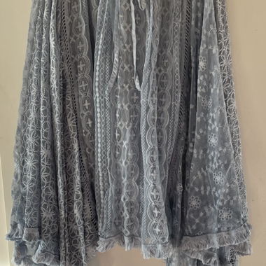Boho lace skirt grey-blue, romantic & playful