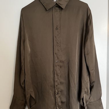 camicia manica lunga oliva H&M