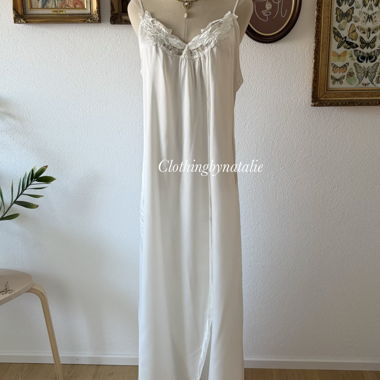 Abito slip in raso bianco Miss Dior Taglia L