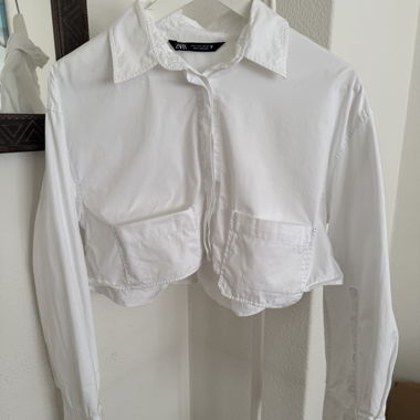 ZARA camicia crop bianca, taglia S