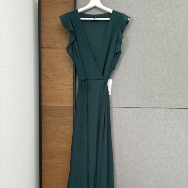 Dunkelgrünes Abendkleid