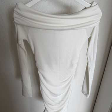 White Draped Midi Dress
