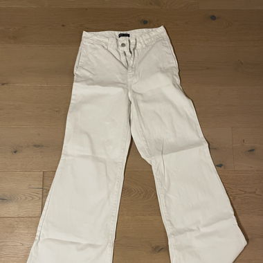 High waist baggy bootcut weiss