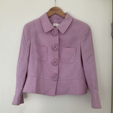 Rosa strukturierte Kurzjacke