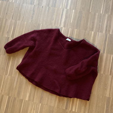 American Vintage bordeauxroter V-Pullover