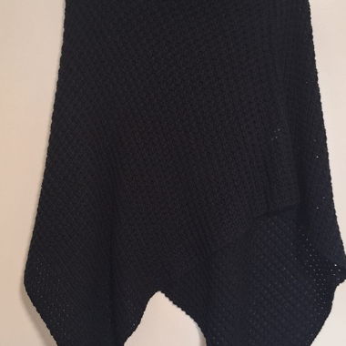 Black knitted poncho