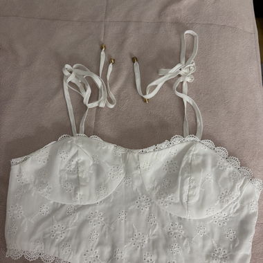 Haut bustier blanc dentelle