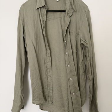 Camicia di lino verde