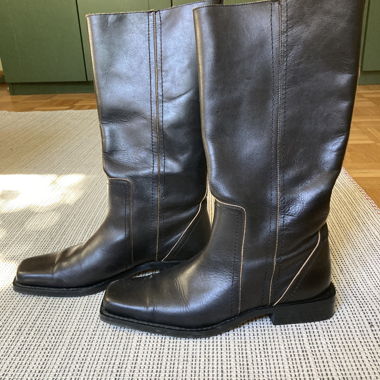 Bottes en cuir Zara square toe 