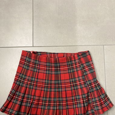 Red plaid skirt