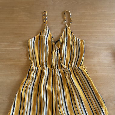 Combishort jaune à rayures
