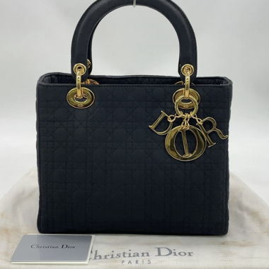 Dior Lady Dior black Segeltuch