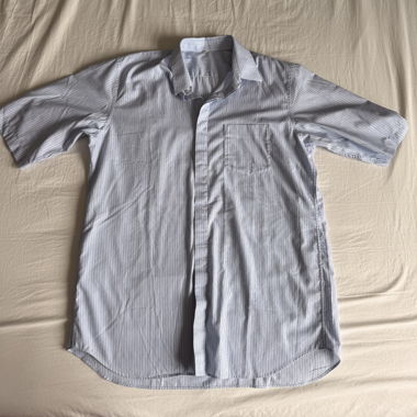 Muji Striped short-sleeve button-up shirt