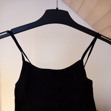 Schwarzes, hautenges Crop Top XXS
