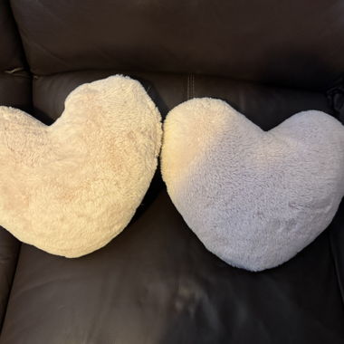 2 Kissen Herz hellrosa