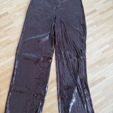 Pantaloni con paillettes bordeaux