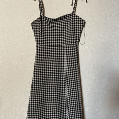 Abito vichy nero e bianco