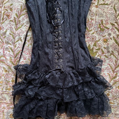 Black Lace Corset Dress EU36