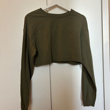 Crop-Top mit langen Ärmeln kaki - Grösse S