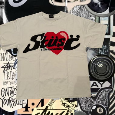Stüssy x CPFM Heart t-shirt in white and red  