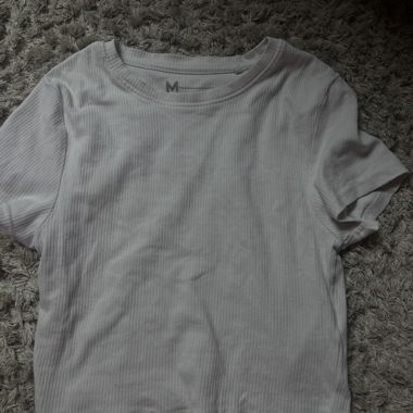 T-shirt côtelé froncé