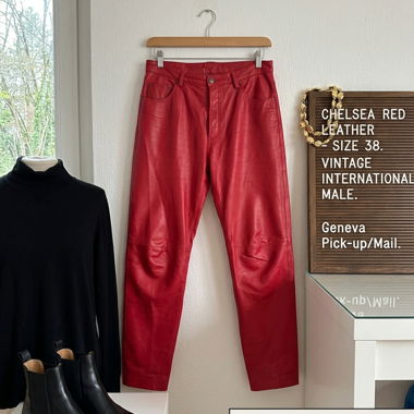 Red IM Leather Pants