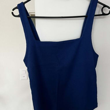 Top Zara Blu a Bretelle
