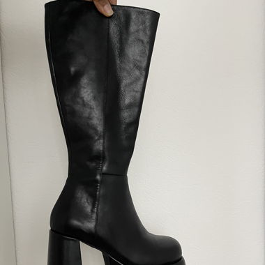 Black platform boots