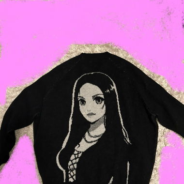 Black Pullover with print on back