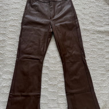 Brown Leather-Look Trousers