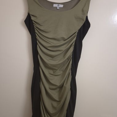 Short khaki and black dress