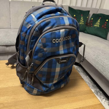 Zaino scolastico Coocazoo blu a quadri