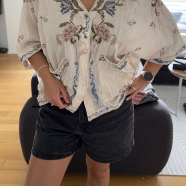 Zara Embroidered Blouse (current season)