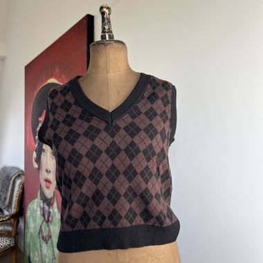 Primark argyle knit sweater vest M