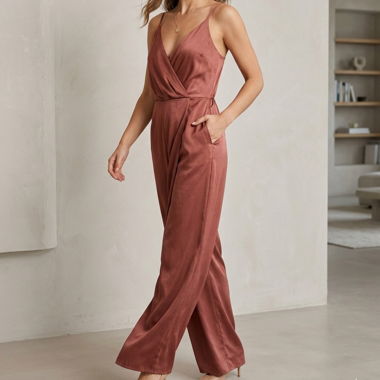 Satin Maxi Dress with Straps