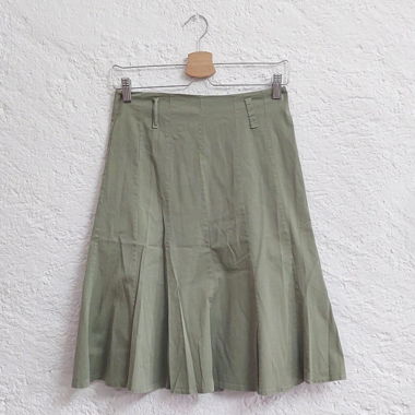 kaki midi skirt