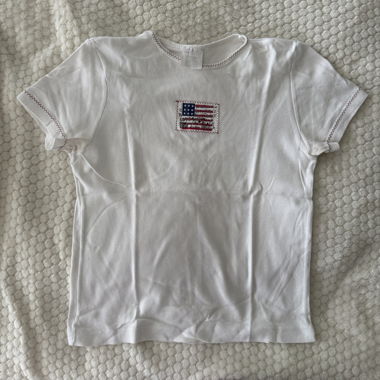Y2k cotton tee / shirt / top in white