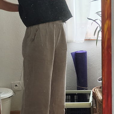 pantalon en lin beige