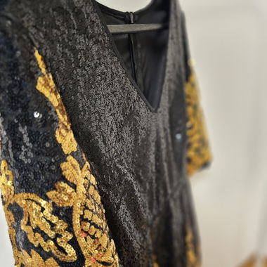 Pailletenkleid Schwarz/Gold
