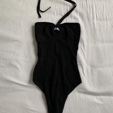 Body Bershka nero / Neckholder Ribbed