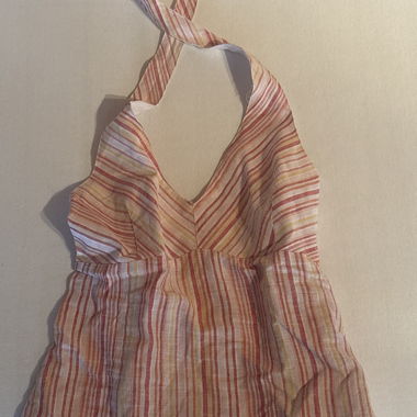 Top vintage rayé à nouer au cou