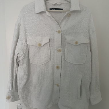 Giacca-camicia bouclé ZARA bianca tg. S