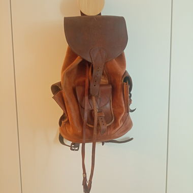 Brown Leather Backpack, Mexico