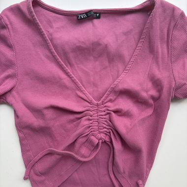 Haut rose ZARA à fronces