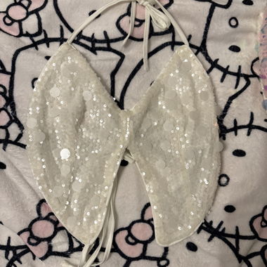 white glitter top