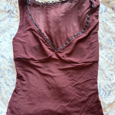 wine-red lace top