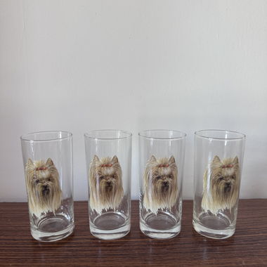 Set di 4 bicchieri vintage Yorkshire 1980
